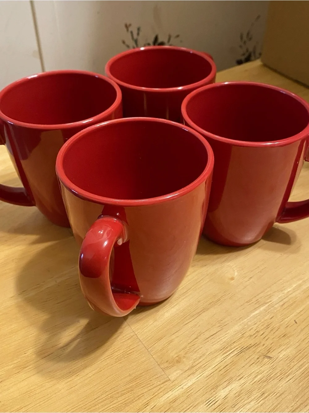 Corelle Red Stoneware Coffee Mugs - Set of 4